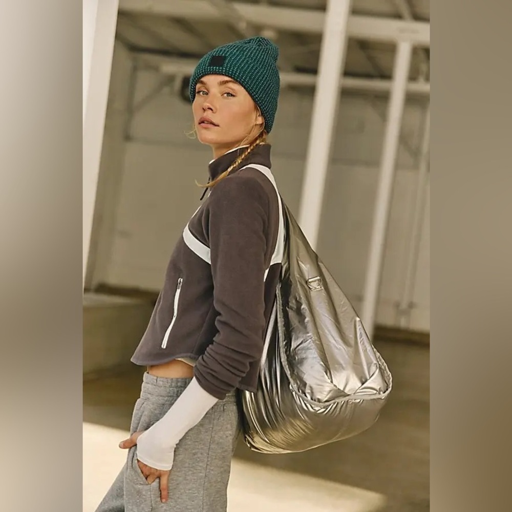 😍RARE FP Movement In The Zone Zip Up Fleece Free People jacket Gunmetal Mint - Picture 4 of 9